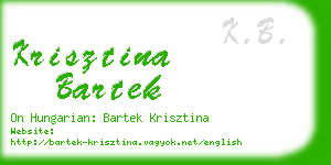 krisztina bartek business card